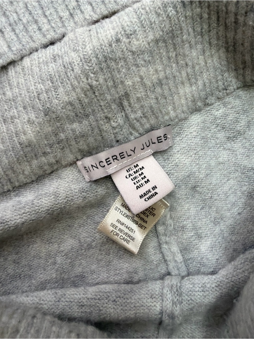 Sincerely Jules Light Gray Knit Wide-Leg Pants & Sweater Set - Picture 3 of 3